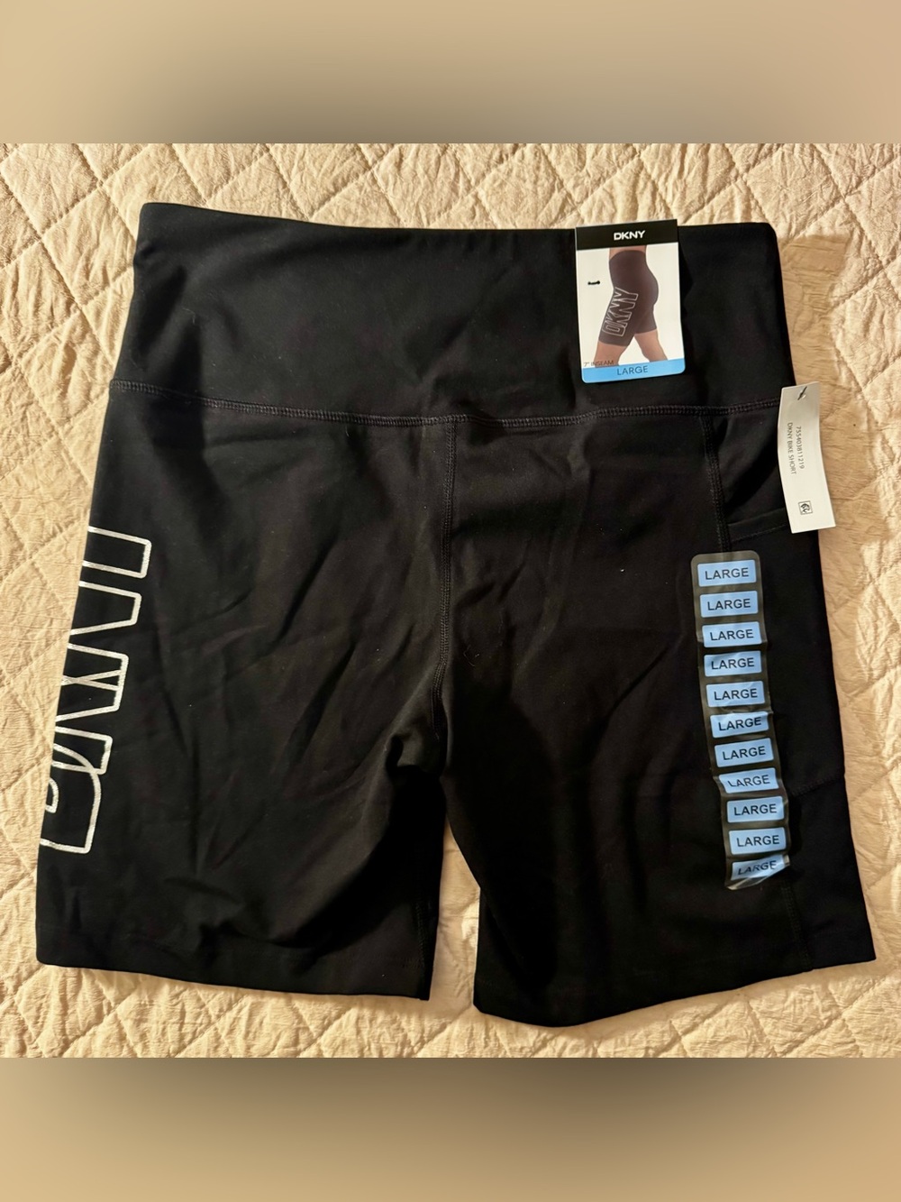 DKNY Black Logo Bike Shorts